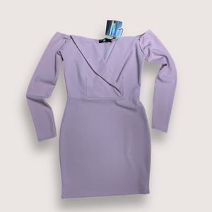 Missguided Off the Shoulder Fold Over Bardot Dress | US 6